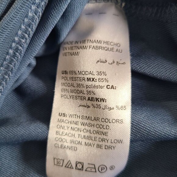 Chicos Women's Size L Blue Dolman Sleeve V-Neck Top Modal Poly Blend Size 2 - Picture 6 of 8